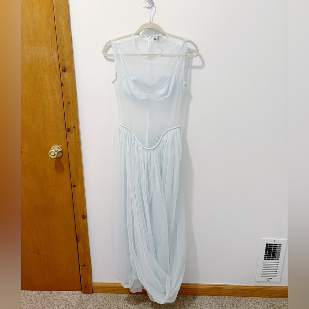 Like New Tory Burch Tulle Draped Jersey Dress - Picture 7 of 10